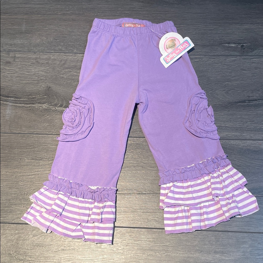 Jelly The Pug Purple Ruffle Pants